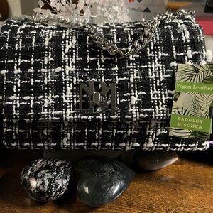 NWTBadgley Mischka Textured Messenger Tweed Shoulder/crossbody Bag